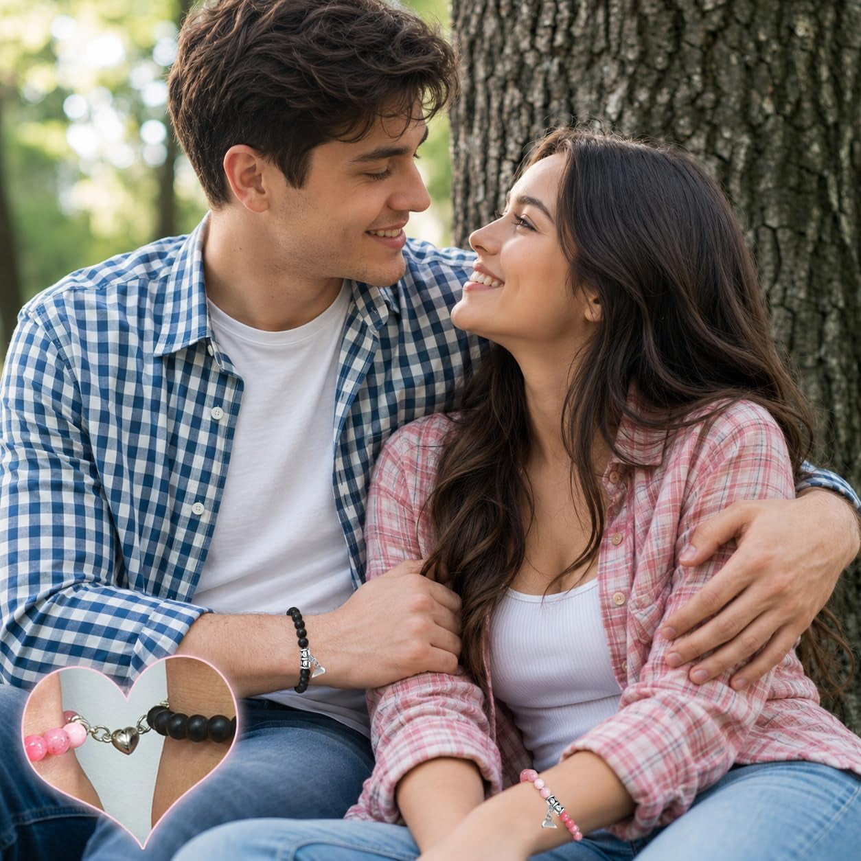 Matching Heart Magnetic Bracelets - Valentine'S Day Gifts for Couple, Boyfriend, Girlfriend, Husband, Wife, Lovers