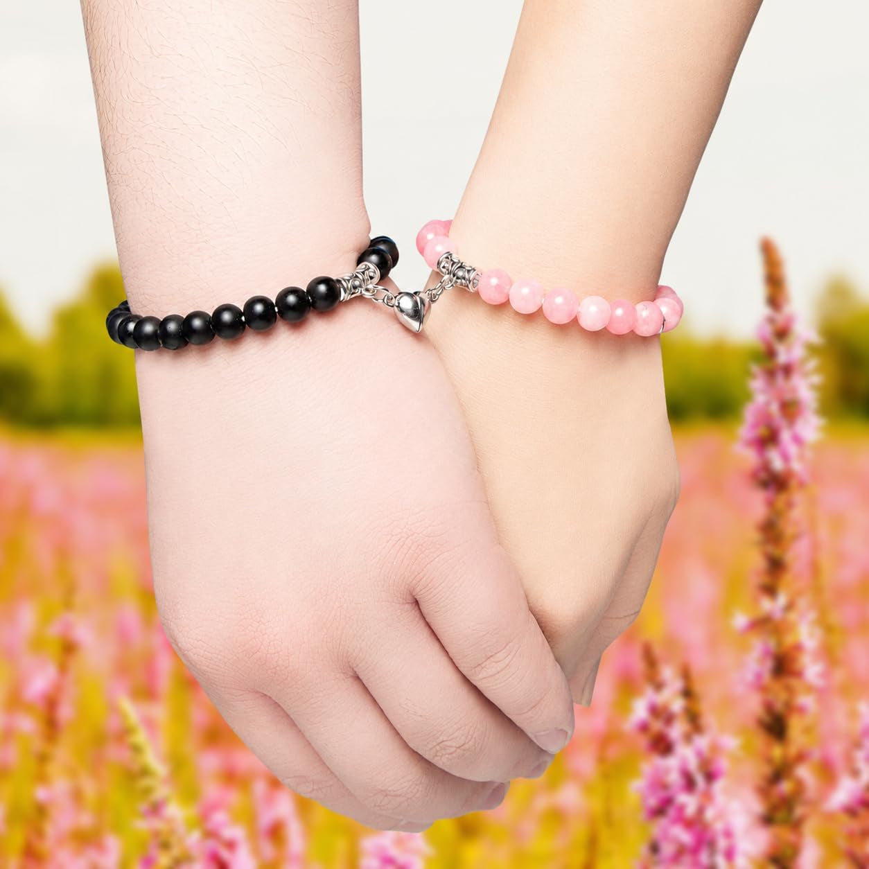 Matching Heart Magnetic Bracelets - Valentine'S Day Gifts for Couple, Boyfriend, Girlfriend, Husband, Wife, Lovers