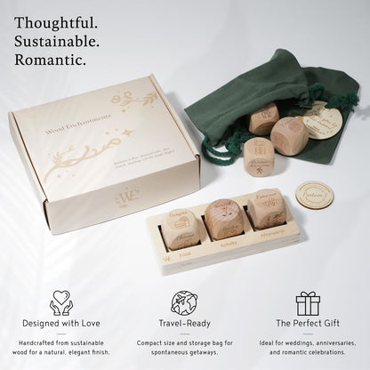 Deluxe Date Night Dice Game – 6 Dice, Decision Coin, Game Board & Carry Bag – Couples Gift for Newlyweds, Anniversary, Wedding, Bachelorette, Bridal Shower, Valentine'S Day – Wife, Husband, Girlfriend