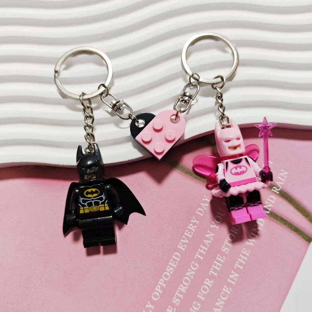 Beautiful Handmade 3D Fairy Star Pink Black Bat Magnetic Keychain Y2K Bow Key Ring Backpack Pendant Couple Keychain Gifts