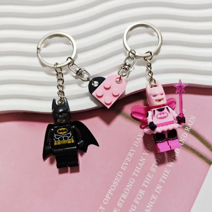 Beautiful Handmade 3D Fairy Star Pink Black Bat Magnetic Keychain Y2K Bow Key Ring Backpack Pendant Couple Keychain Gifts