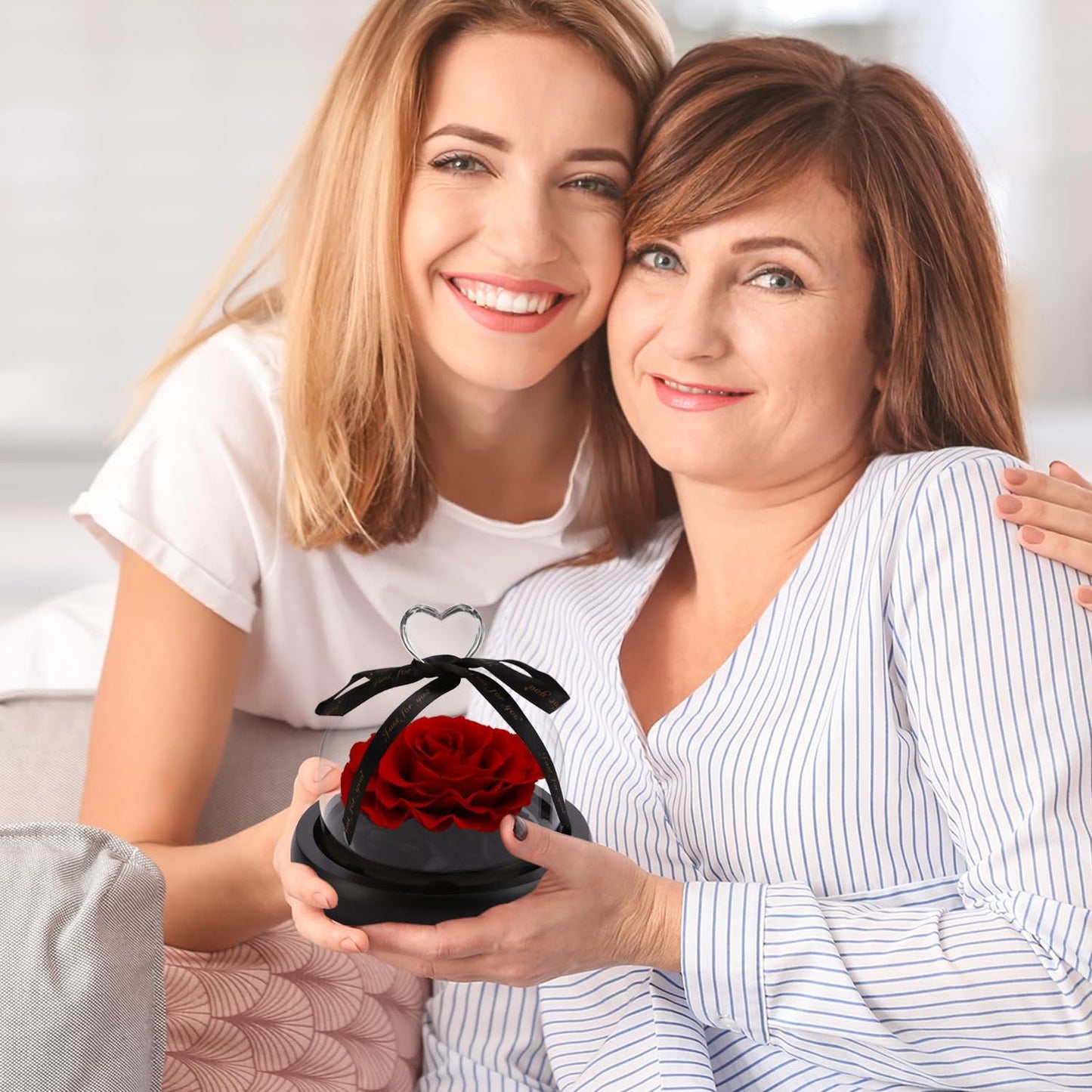 Forever Preserved Real Red Rose in Glass Dome | Birthday Gift for Women, Valentine'S Day, Mother'S Day, Christmas, Anniversary