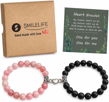 Matching Heart Magnetic Bracelets - Valentine'S Day Gifts for Couple, Boyfriend, Girlfriend, Husband, Wife, Lovers