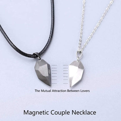Two Souls One Heart Pendant Necklaces for Couple,Wishing Stone Creative Magnet Couples Necklace