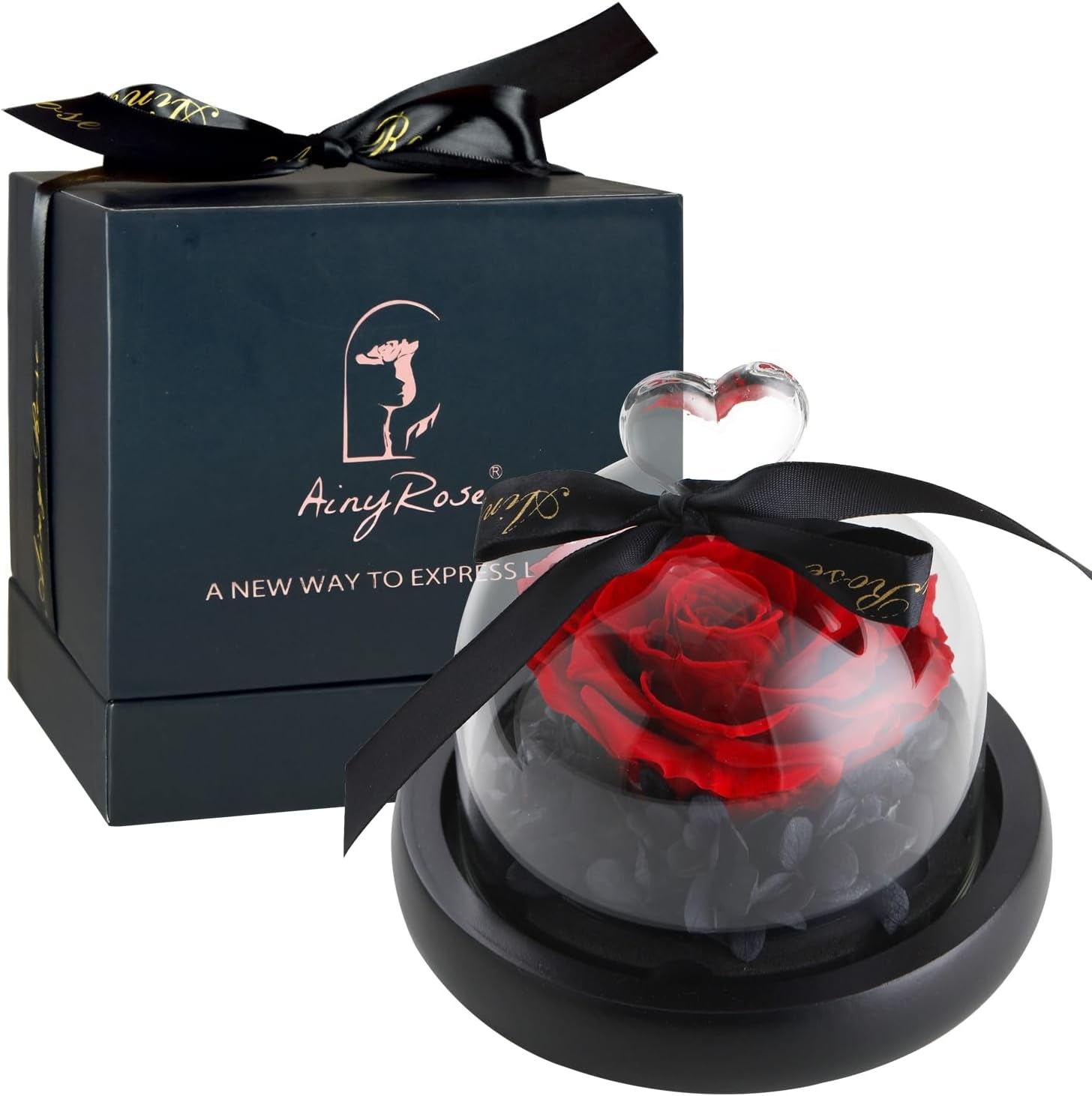 Forever Preserved Real Red Rose in Glass Dome | Birthday Gift for Women, Valentine'S Day, Mother'S Day, Christmas, Anniversary