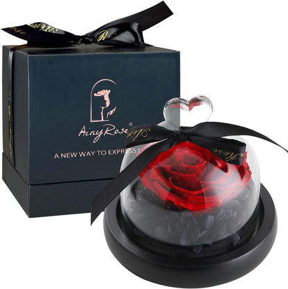 Forever Preserved Real Red Rose in Glass Dome | Birthday Gift for Women, Valentine'S Day, Mother'S Day, Christmas, Anniversary