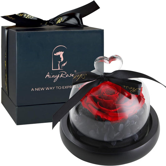 Forever Preserved Real Red Rose in Glass Dome | Birthday Gift for Women, Valentine'S Day, Mother'S Day, Christmas, Anniversary